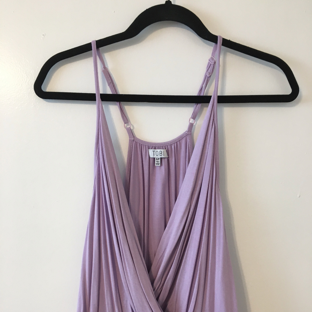 Open Front Purple Tobi Adjustable Tank Top (Small)